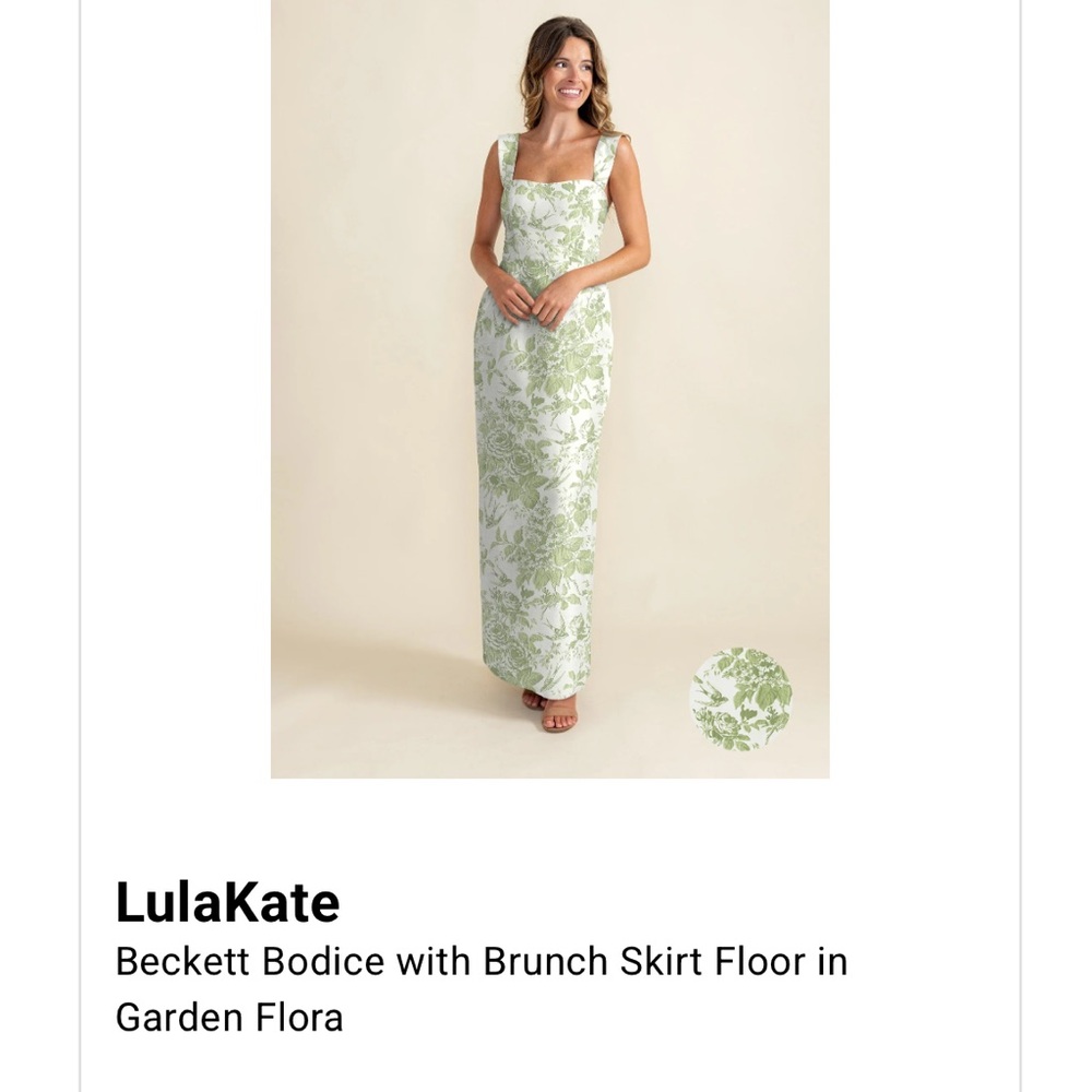 LulaKate Green Floral Wedding Dress